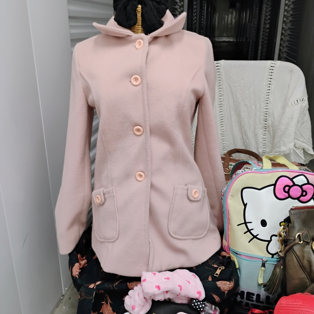 Women's Pink Pea Coat